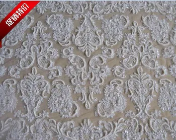 1yard Gorgous Beaded Pearl Lace fabric with Cord for Wedding Dress Party 13.5meter/roll
1yard Gorgous Beaded Pearl Lace fabric with Cord for Wedding Dress Party 13.5meter/roll