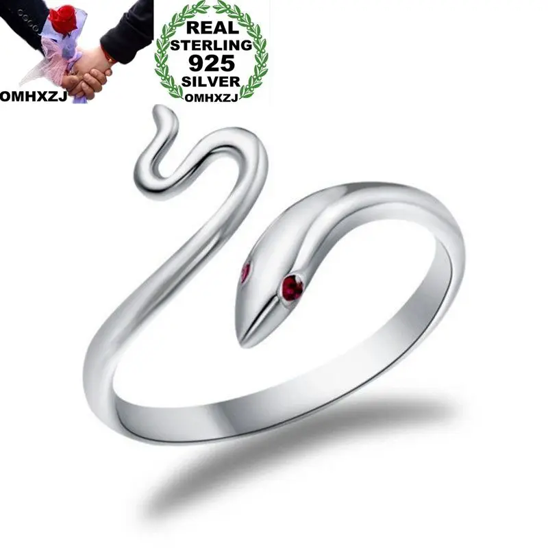 OMHXZJ Wholesale European Fashion Woman Girl Party Wedding Gift Silver Red Snake AAA Zircon Open 925 Sterling Silver Ring RR277
OMHXZJ Wholesale European Fashion Woman Girl Party Wedding Gift Silver Red Snake AAA Zircon Open 925 Sterling Silver Ring RR277