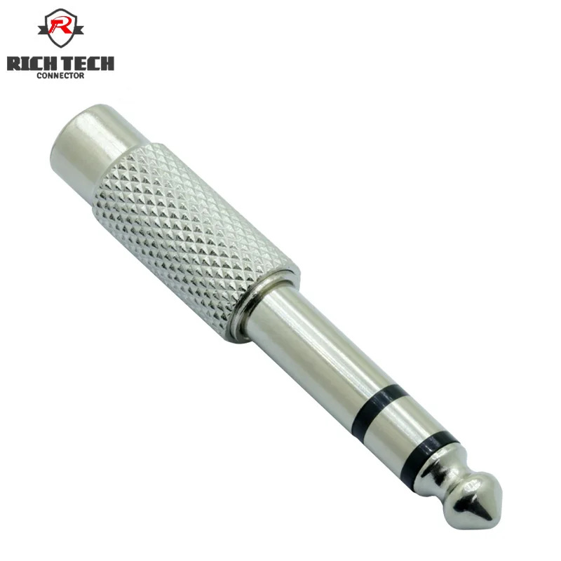 2pcs stereo 3poles jack 6.35mm 1/4" to RCA socket wire connector Silver 6.5mm male plug to RCA female jack audio converter
2pcs stereo 3poles jack 6.35mm 1/4" to RCA socket wire connector Silver 6.5mm male plug to RCA female jack audio converter