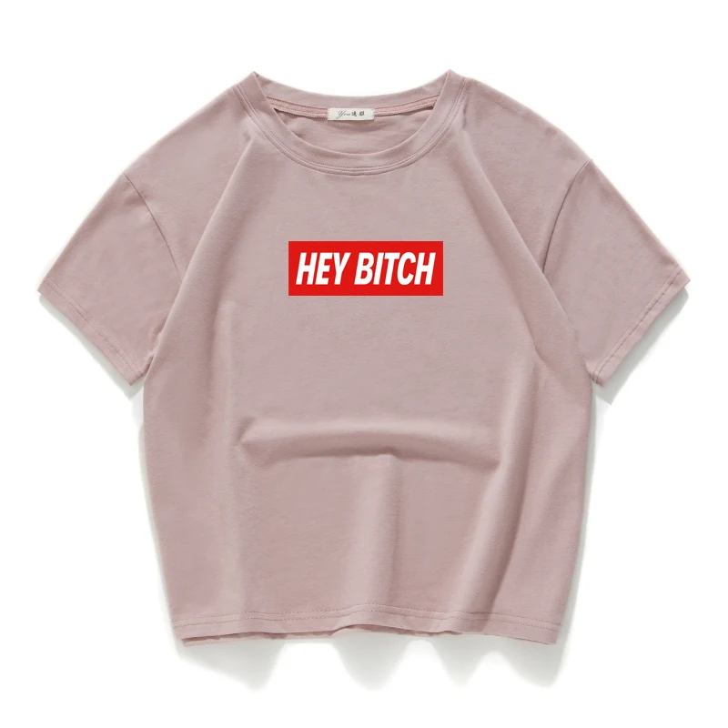 loose crop tops Summer women tops Ladies Tee Shirts Casual t-shirt hey bitch 100% Cotton tshirt women clothes poleras de mujer
loose crop tops Summer women tops Ladies Tee Shirts Casual t-shirt hey bitch 100% Cotton tshirt women clothes poleras de mujer