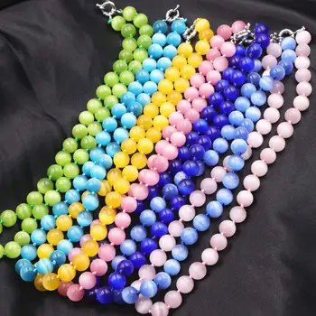 Bohemian Style Women Necklace Jewelry Cat Eyes Crystal Stone Statement Chain Opal Necklaces Glass Round Beads Female Choker A728
Bohemian Style Women Necklace Jewelry Cat Eyes Crystal Stone Statement Chain Opal Necklaces Glass Round Beads Female Choker A728