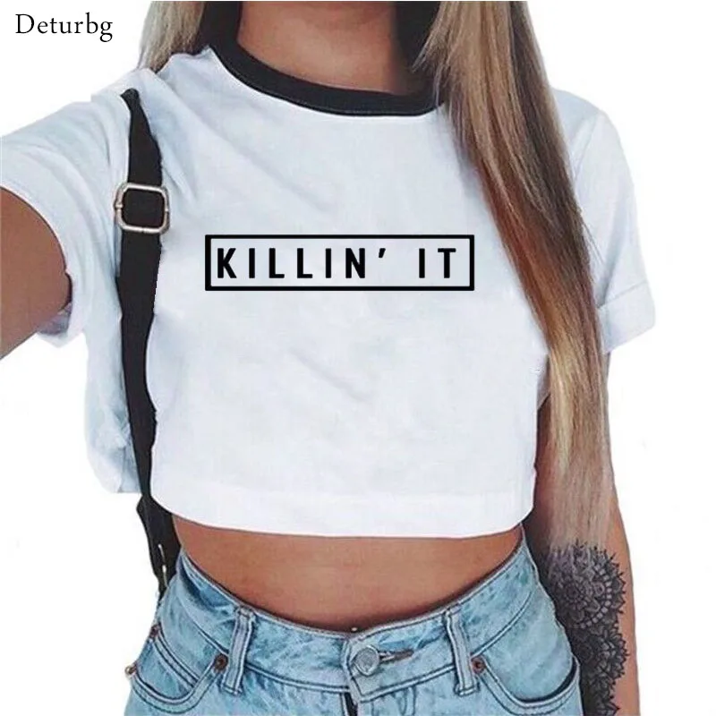 New Women's Sexy Letters Prints Vogue T Shirt 2018 Summer Casual Ladies Short Sleeve O Neck Crop Top Tees Cotton White T-Shirts
New Women's Sexy Letters Prints Vogue T Shirt 2018 Summer Casual Ladies Short Sleeve O Neck Crop Top Tees Cotton White T-Shirts
