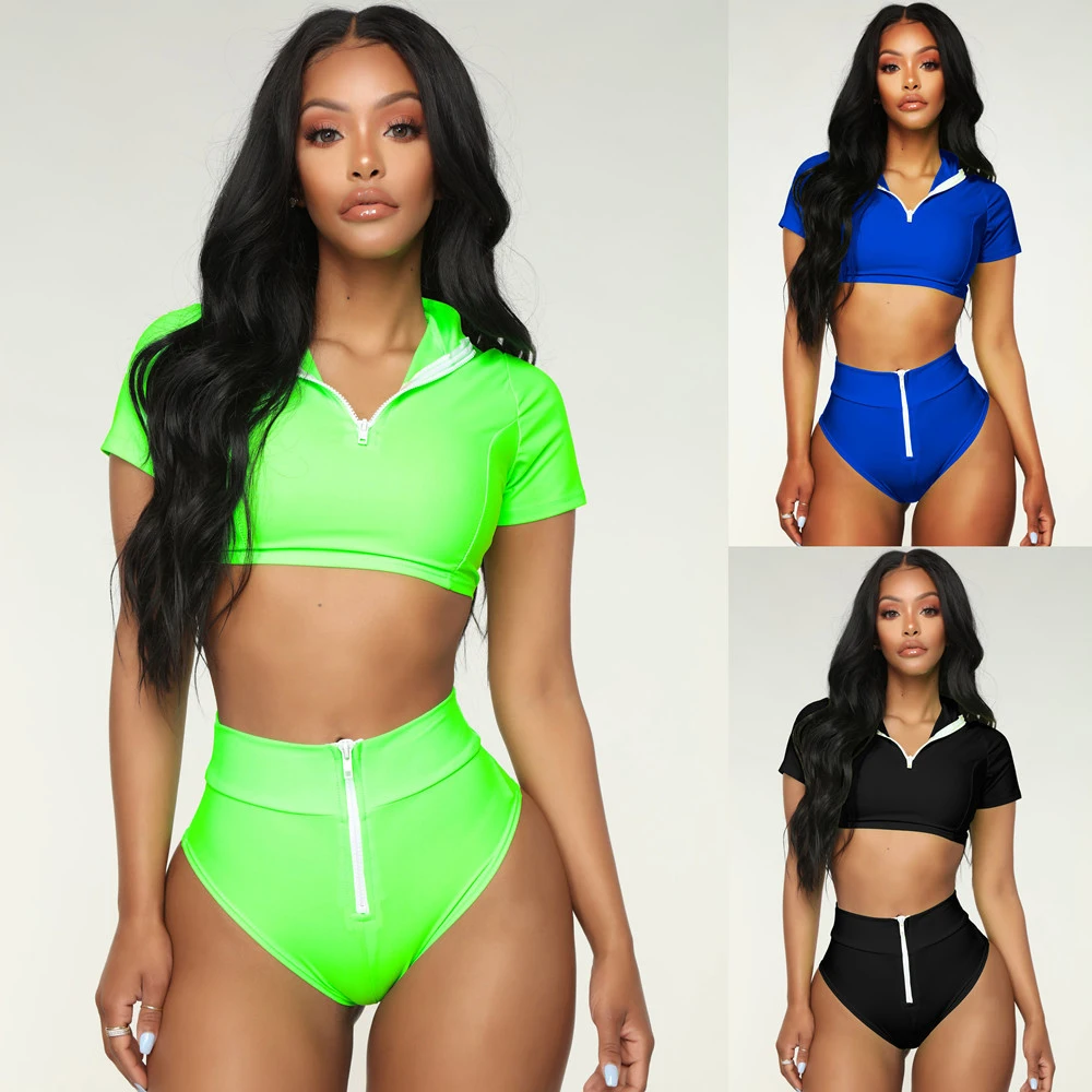 ZTVitality Women Sexy Solid Zipper Patchwork Bikini 2019 New Arrival Biquini Short Sleeve High Waist Swimwear Female Swimsuit L
ZTVitality Women Sexy Solid Zipper Patchwork Bikini 2019 New Arrival Biquini Short Sleeve High Waist Swimwear Female Swimsuit L