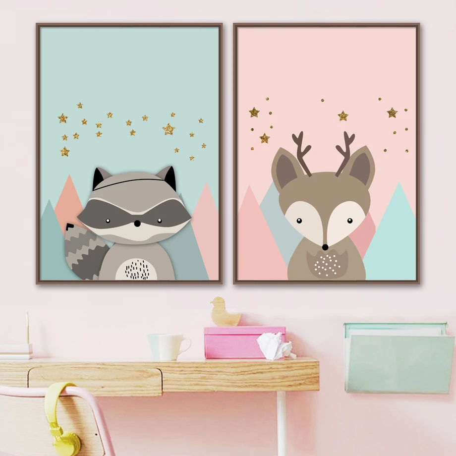 Cartoon Deer Raccoon Star Nordic Posters And Prints Canvas Painting Wall Art Print Animals Wall Pictures Baby Kids Room Decor
Cartoon Deer Raccoon Star Nordic Posters And Prints Canvas Painting Wall Art Print Animals Wall Pictures Baby Kids Room Decor