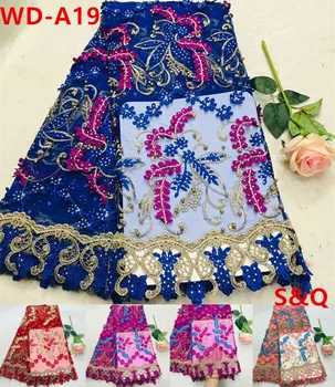 5yards african french lace fabric with stone high quality latest african laces 2018 nigerian lace fabrics for party dress WD-A19
5yards african french lace fabric with stone high quality latest african laces 2018 nigerian lace fabrics for party dress WD-A19