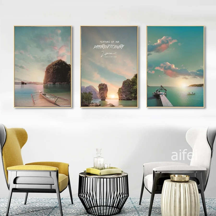 Sea Mountain wooden bridge Landscape Wall Art Painting Canvas Nordic Poster Motivational Print Wall Pictures for Living Room
Sea Mountain wooden bridge Landscape Wall Art Painting Canvas Nordic Poster Motivational Print Wall Pictures for Living Room