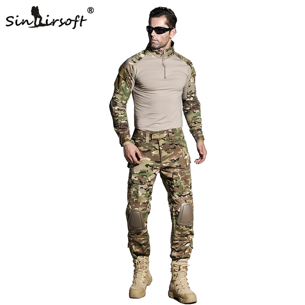SINAIRSOFT Tactical Multicam Camouflage Military Uniform Clothes Suit Men US Army Clothes Combat Shirt + Cargo Pants Knee Pads
SINAIRSOFT Tactical Multicam Camouflage Military Uniform Clothes Suit Men US Army Clothes Combat Shirt + Cargo Pants Knee Pads