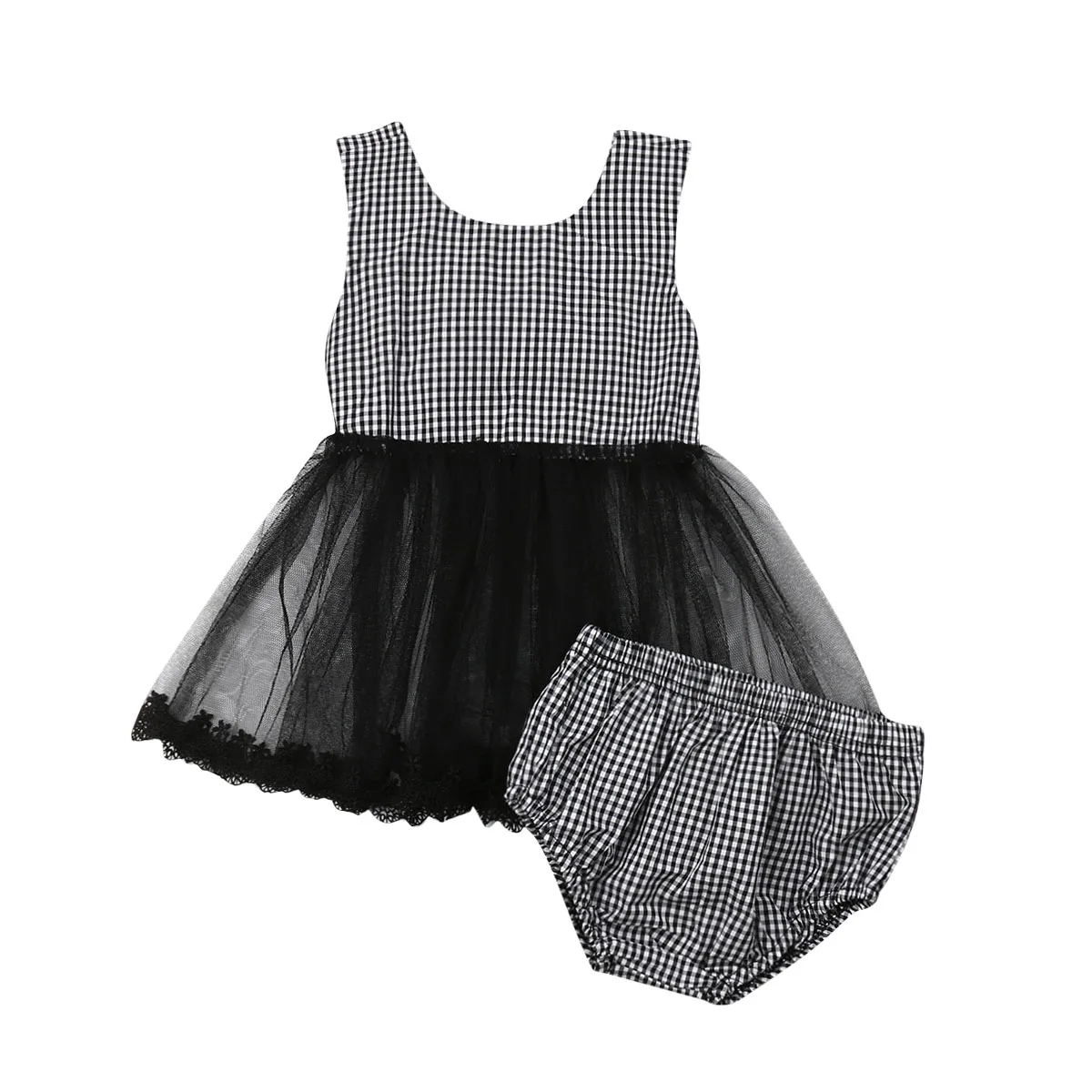 0-24M Cute Newborn Baby Girl Sleeveless Tutu Plaid Bow Dress Tops Baby Bloomers Shorts 2PCS Summer Clothes Set
0-24M Cute Newborn Baby Girl Sleeveless Tutu Plaid Bow Dress Tops Baby Bloomers Shorts 2PCS Summer Clothes Set