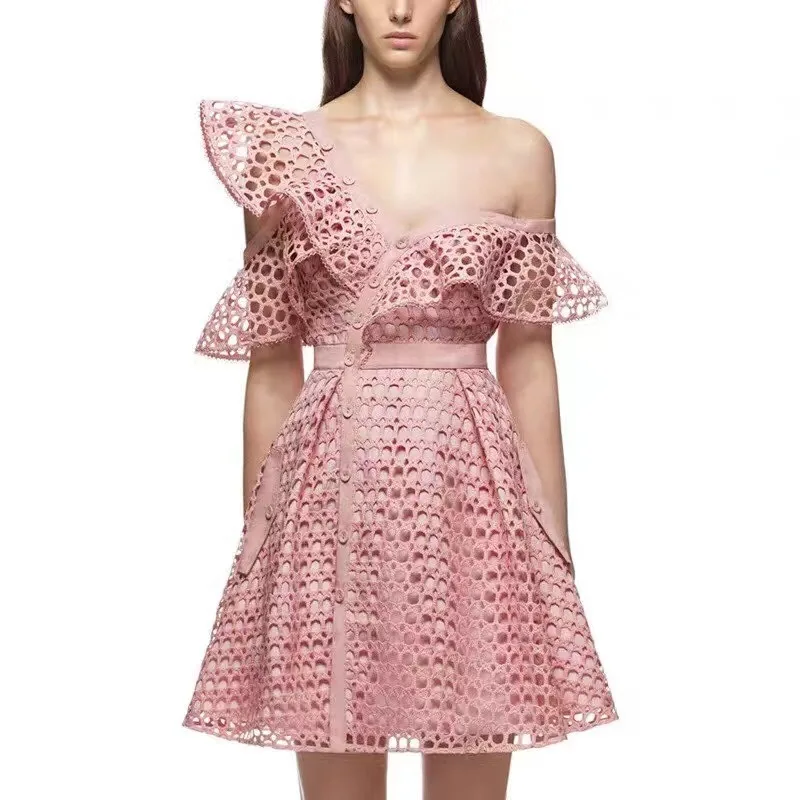 Sexy Girl Ruffle Short Sleeve Dress For Women White Lace Mini Sweet Pink Dresses For Women V-Neck Evening Beach One Shoulder Ves
Sexy Girl Ruffle Short Sleeve Dress For Women White Lace Mini Sweet Pink Dresses For Women V-Neck Evening Beach One Shoulder Ves