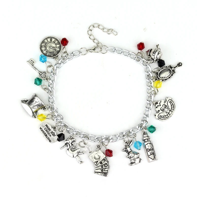Hot Movie Alice in Wonderland Charm Bracelet Drink Me Alice Hat Jewelry Bracelet Vintage Jewelry For Fans Gift Drop ship
Hot Movie Alice in Wonderland Charm Bracelet Drink Me Alice Hat Jewelry Bracelet Vintage Jewelry For Fans Gift Drop ship