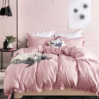 American size solid bedding set Plain sanding thicken ruffled three-pieces bedding set duvet cover+2 pillowcases
American size solid bedding set Plain sanding thicken ruffled three-pieces bedding set duvet cover+2 pillowcases