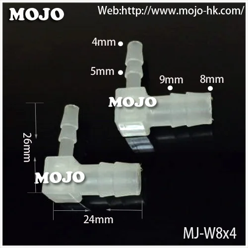 Free shipping!!MJ-W8x4 Reducing elbow barbed type 4mm-8mm out diameter pipe connector (100pcs/lots)
Free shipping!!MJ-W8x4 Reducing elbow barbed type 4mm-8mm out diameter pipe connector (100pcs/lots)