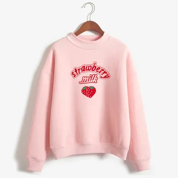 Korea KPOP Strawberry Milk Graphic Sweatshirt Women Tops 2019 Turtleneck Kawaii Clothes Women Loose Slim Sweatshirt and Pullover
Korea KPOP Strawberry Milk Graphic Sweatshirt Women Tops 2019 Turtleneck Kawaii Clothes Women Loose Slim Sweatshirt and Pullover