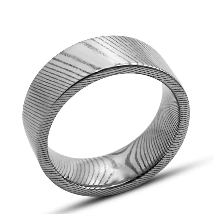 UFOORO Natural Damascus Thousand Layers Pattern Titanium Stainles Steel Round Finger Ring For Women Men Simple Fashion Gift
UFOORO Natural Damascus Thousand Layers Pattern Titanium Stainles Steel Round Finger Ring For Women Men Simple Fashion Gift