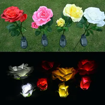 SOLLED 2LED Waterproof Solar-powered Rose Lawn Pin Lamp Outdoor Landscape Light Yard Garden Decoration (2 Rose Head per Lamp)
SOLLED 2LED Waterproof Solar-powered Rose Lawn Pin Lamp Outdoor Landscape Light Yard Garden Decoration (2 Rose Head per Lamp)
