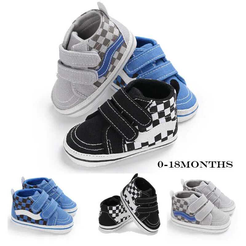 Toddler Canvas Kids Baby Boy Girl Casual Shoes Patchwork Hook Soft Sole 0-18Months |