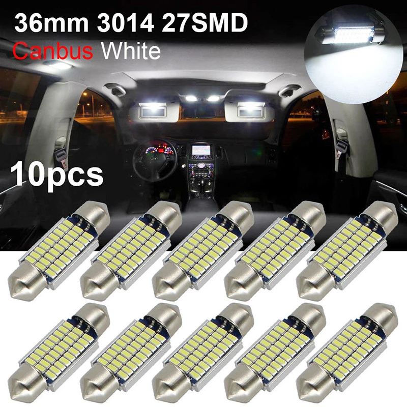 JX-LCLYL 10 шт./компл. 36 мм 3014 27LED Festoon Canbus автомобильная лампа белого цвета
JX-LCLYL 10 шт./компл. 36 мм 3014 27LED Festoon Canbus автомобильная лампа белого цвета