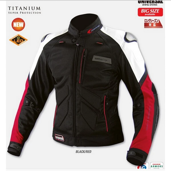 Image Wholesale Komine JK 036 Titanium Leather Mesh Motorcycle Jacket Men Motocross jackets MOTO GP racing jacket