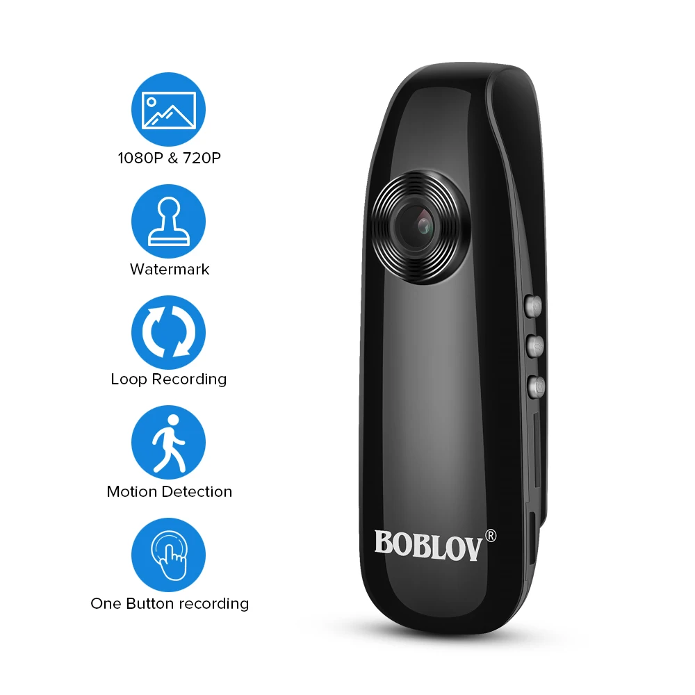 BOBLOV Mini Camera 1080P Full HD Police Camera Digital Video Recorder Dashcam Body Cam H.264 Camcorder Wide Angle Small Camera
BOBLOV Mini Camera 1080P Full HD Police Camera Digital Video Recorder Dashcam Body Cam H.264 Camcorder Wide Angle Small Camera