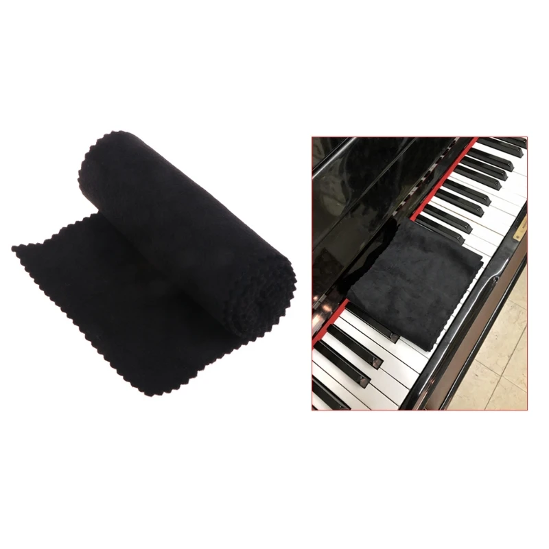 

88 Keys Black Soft Piano Key Cover Keyboard Dust Proof Moisture Flannel Cloth