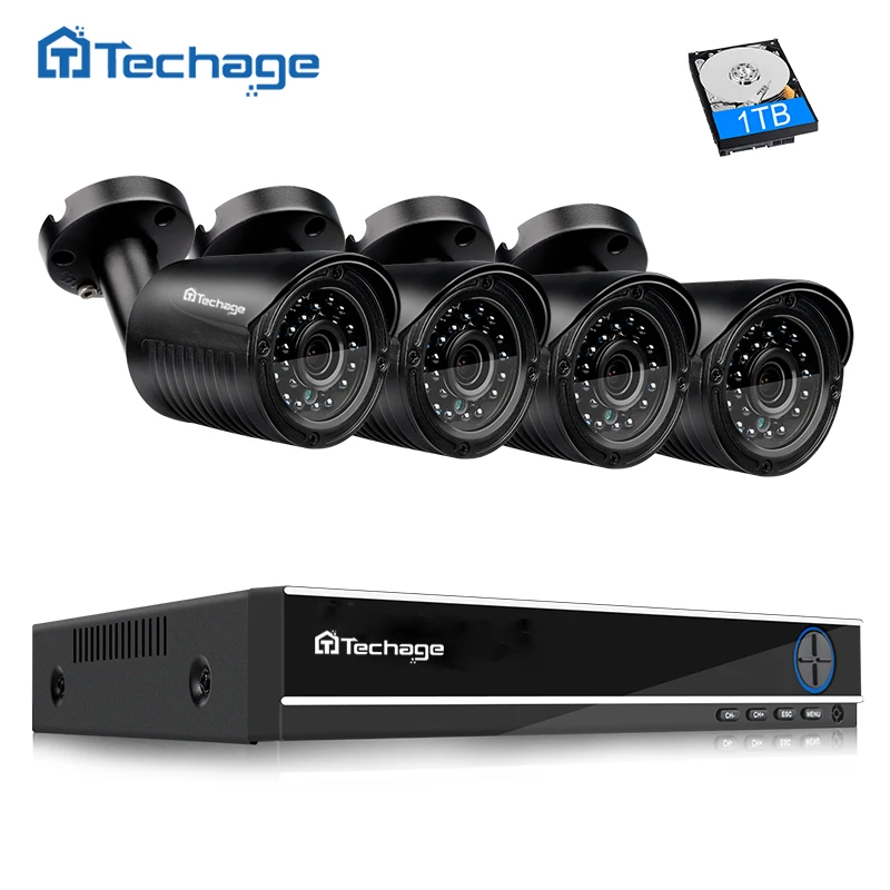 

Techage Security Camera System 4CH 720P DVR 1.0MP 1200TVL IR Night Outdoor Waterproof AHD CCTV Camera P2P Video Surveillance Set