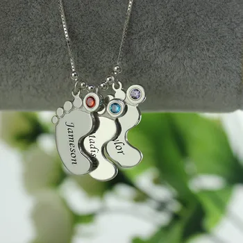 StrollGirl 925 Sterling Silver Personalized Mothers Necklace Baby Feet Name Necklace with Birthstone Custom Jewelry Gift For Mom
StrollGirl 925 Sterling Silver Personalized Mothers Necklace Baby Feet Name Necklace with Birthstone Custom Jewelry Gift For Mom