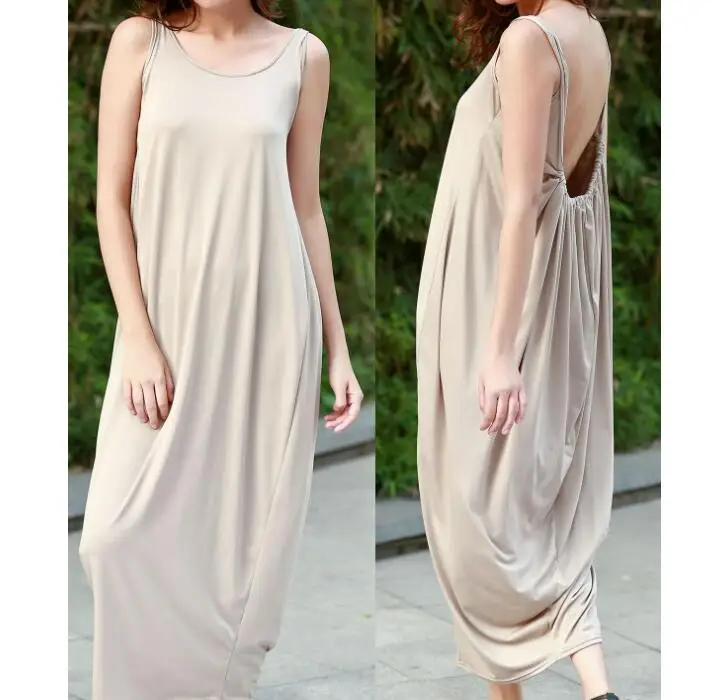 2019 Women Fashion Casual Loose Solid Dress Sleeveless Backless Long Maxi Beach Summer Tank Dresses Vestidos
2019 Women Fashion Casual Loose Solid Dress Sleeveless Backless Long Maxi Beach Summer Tank Dresses Vestidos