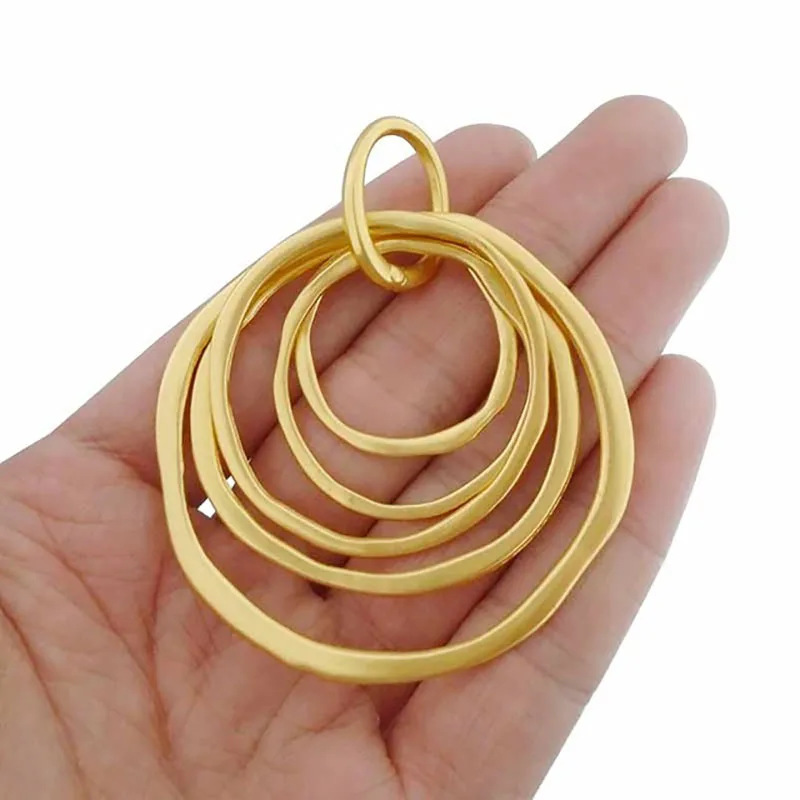 1 x Matte Gold 5 Circles Large Round Necklace Charms Pendants Fit DIY Handmade Jewelry Making Findings 70x55mm
1 x Matte Gold 5 Circles Large Round Necklace Charms Pendants Fit DIY Handmade Jewelry Making Findings 70x55mm