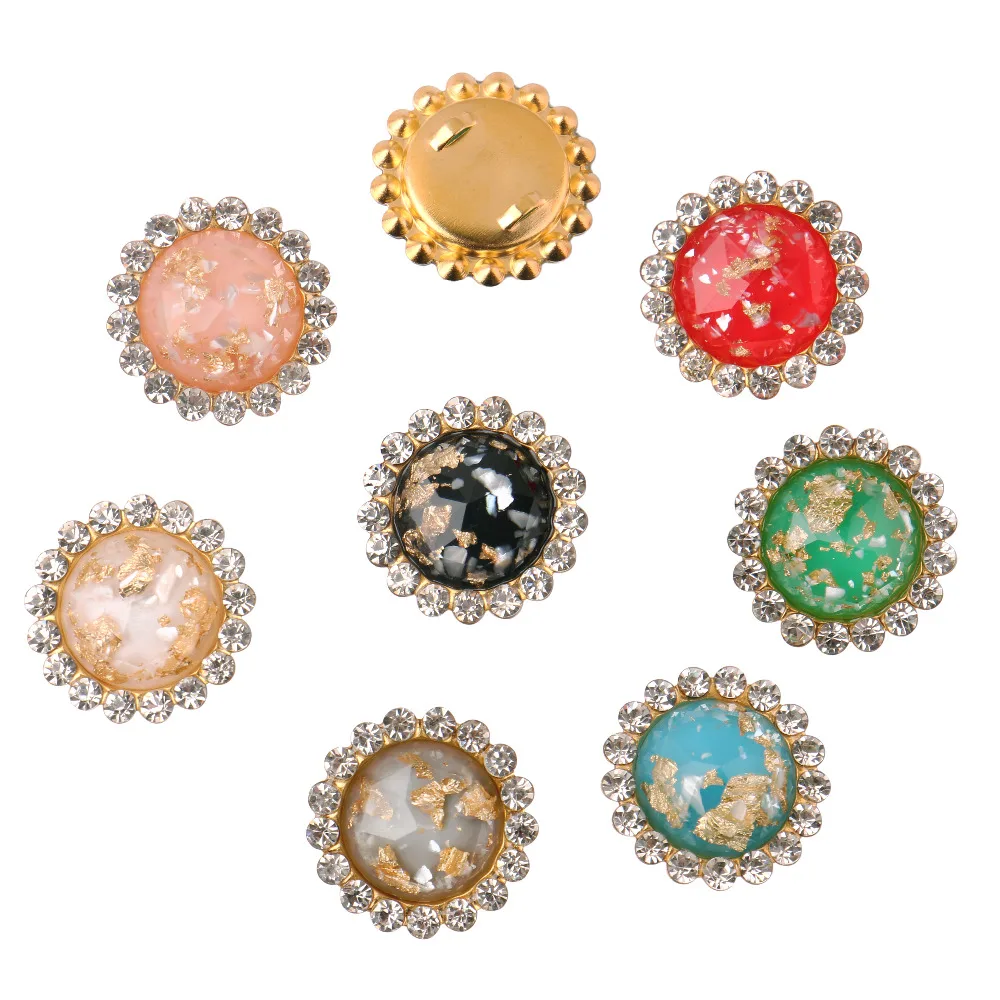 10pcs 15mm Beautiful Fashion Zircon Cufflinks Resin DIY Jewelry Accessories