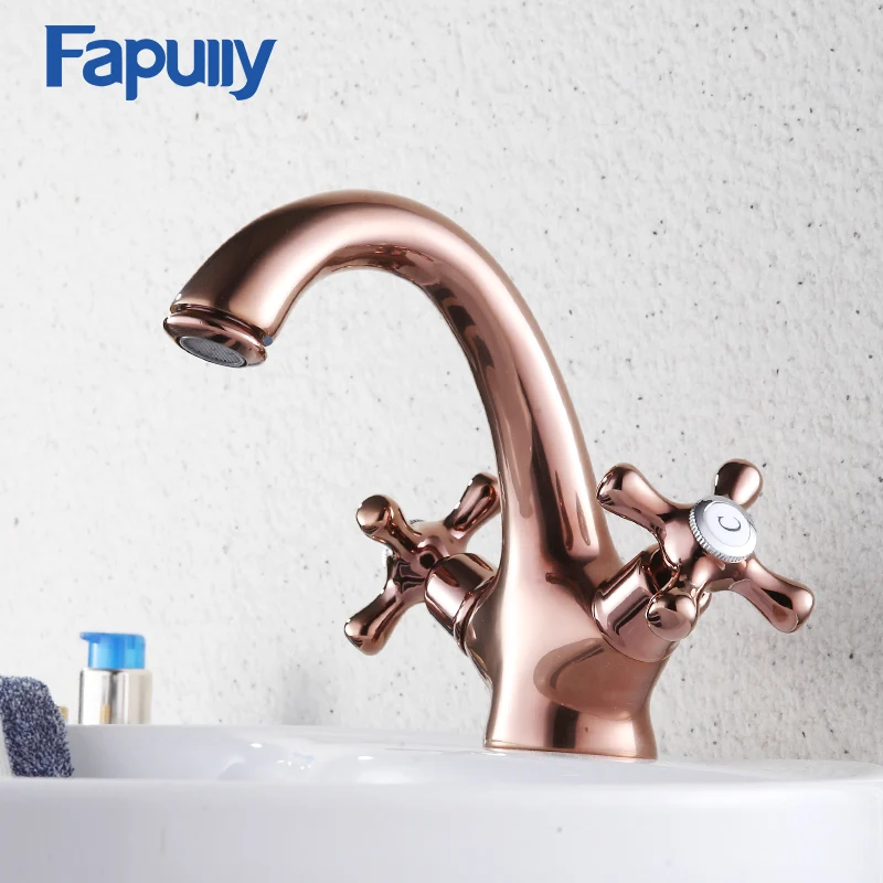 Fapully Mixer Tap Bathroom Basin Faucet Rose Gold Hot and Cold Basin Sink Faucets Dual Handle Hot And Cold Water Tap 596-11R
Fapully Mixer Tap Bathroom Basin Faucet Rose Gold Hot and Cold Basin Sink Faucets Dual Handle Hot And Cold Water Tap 596-11R