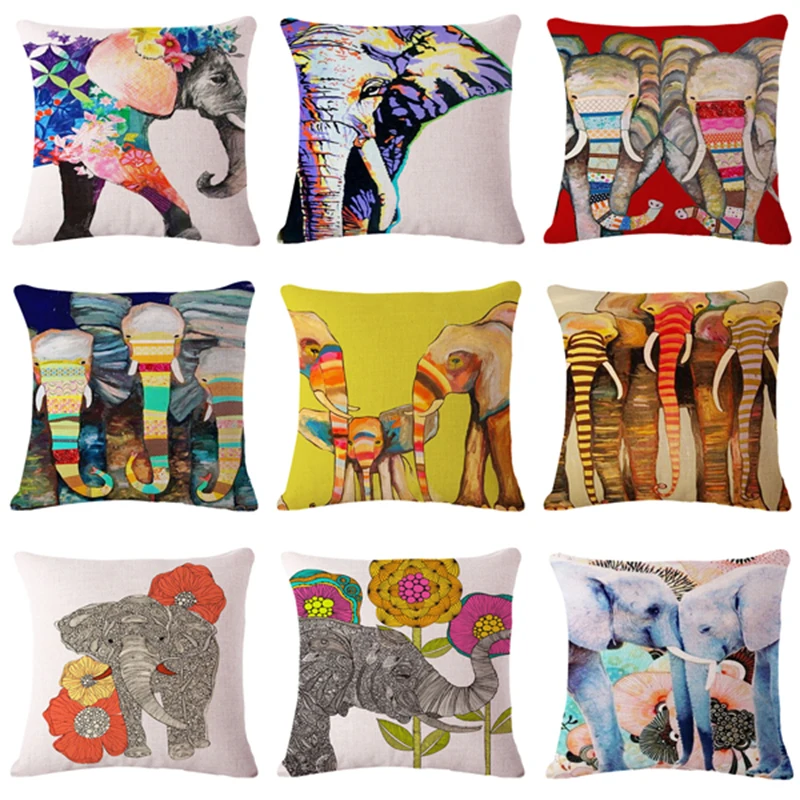 New Pillowcase Loving Elephant Animals Cushion Cover Woven Line Chair Seat Printed 18x18inches Throw Decorative Pillows Covers
New Pillowcase Loving Elephant Animals Cushion Cover Woven Line Chair Seat Printed 18x18inches Throw Decorative Pillows Covers