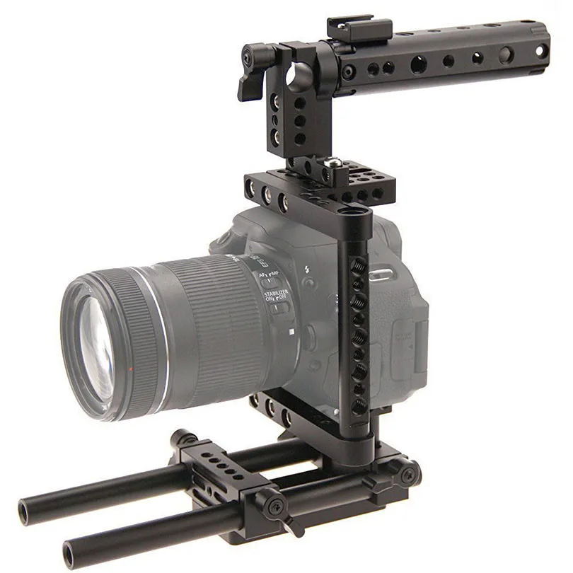 CAMVATE Aluminum DSLR Cage Top Handle Grip Camera Stabilizer Rig Tripod Mount Plate For Canon Nikon Sony Panasonnic 1229 (3)