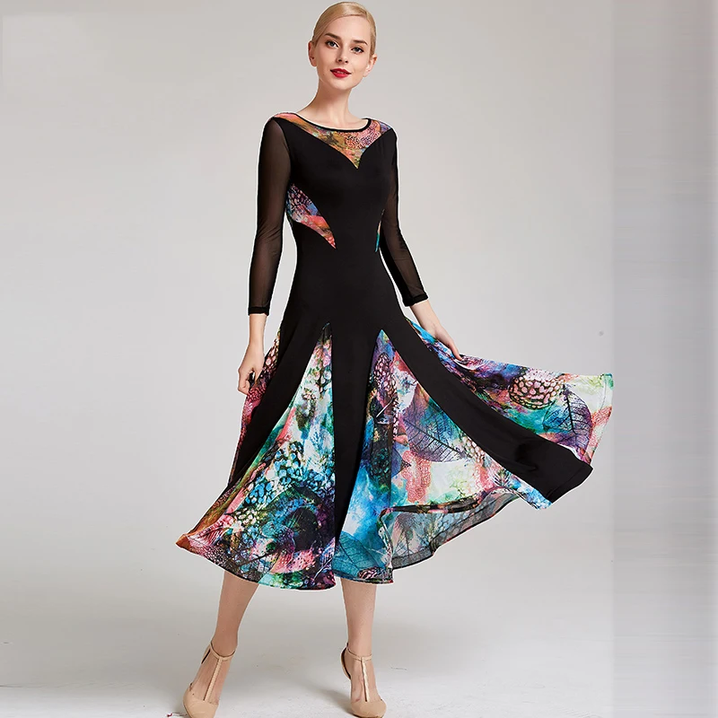 Ballroom Dress Woman Long Sleeve Fashion Print Skirt Standard Dance Dresses Waltz Spanish Competition Performance Wear DN3264
Ballroom Dress Woman Long Sleeve Fashion Print Skirt Standard Dance Dresses Waltz Spanish Competition Performance Wear DN3264