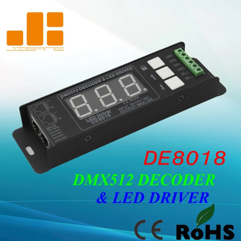 Free Shipping DMX512 Decoder & LED Driver 3 Channels RGB Controller Input DC12-24V Constant Voltage Model:DE8018
Free Shipping DMX512 Decoder & LED Driver 3 Channels RGB Controller Input DC12-24V Constant Voltage Model:DE8018
