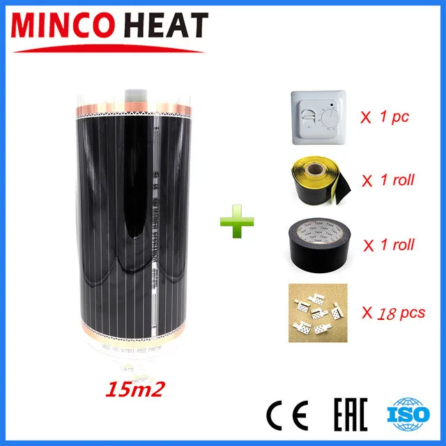 High Quality 15m2 Energy Efficient Floor Heating Film kit 220W/m2 Infrared Warm Floors Electric Heating Mat Free Shipping
High Quality 15m2 Energy Efficient Floor Heating Film kit 220W/m2 Infrared Warm Floors Electric Heating Mat Free Shipping