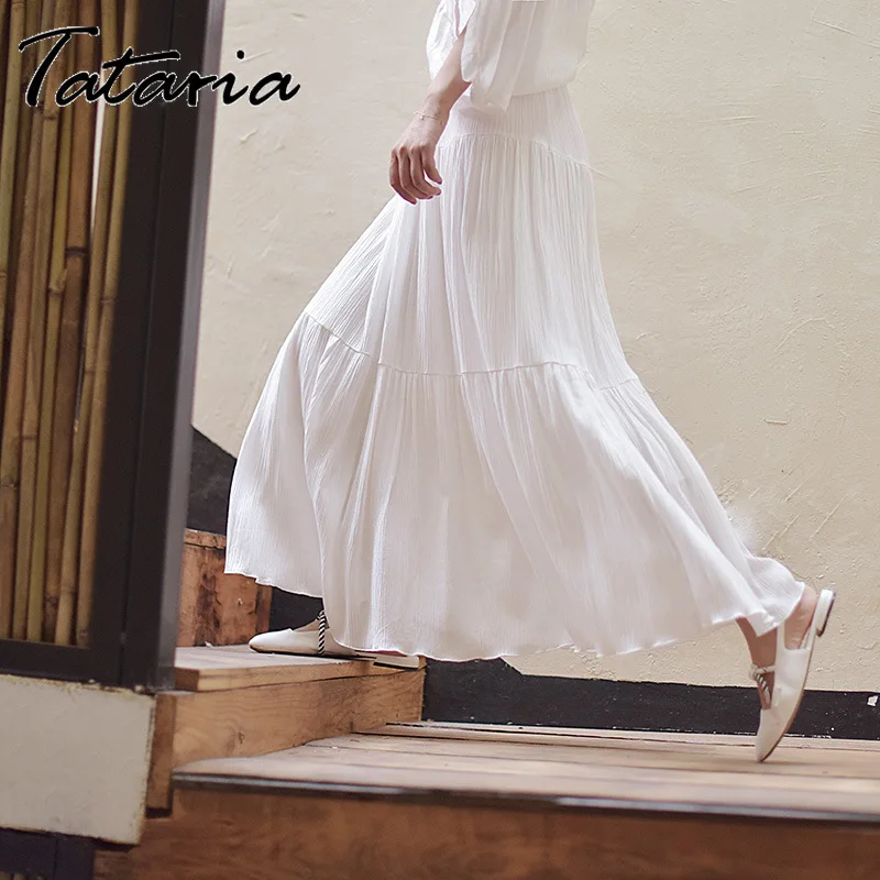 Tataria High Waist Skirt for Women A Line Midi Skirts Female Long Skirt Loose Casual Women Elegant Solid Color School Skirts
Tataria High Waist Skirt for Women A Line Midi Skirts Female Long Skirt Loose Casual Women Elegant Solid Color School Skirts