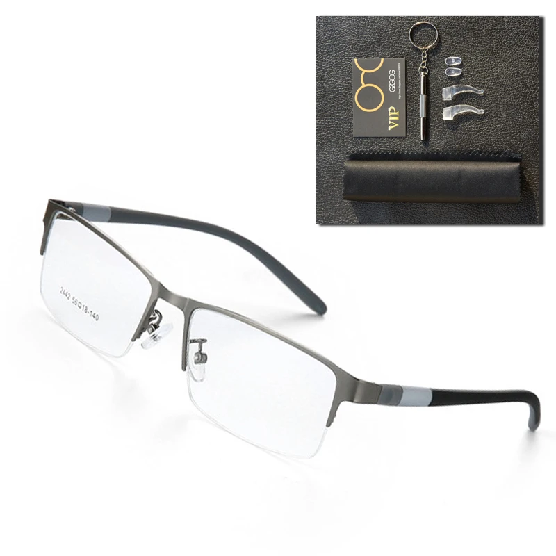 Brand genuine high-end mens glasses frames pure titanium full frame mens glasses frames box prescription glasses
Brand genuine high-end mens glasses frames pure titanium full frame mens glasses frames box prescription glasses