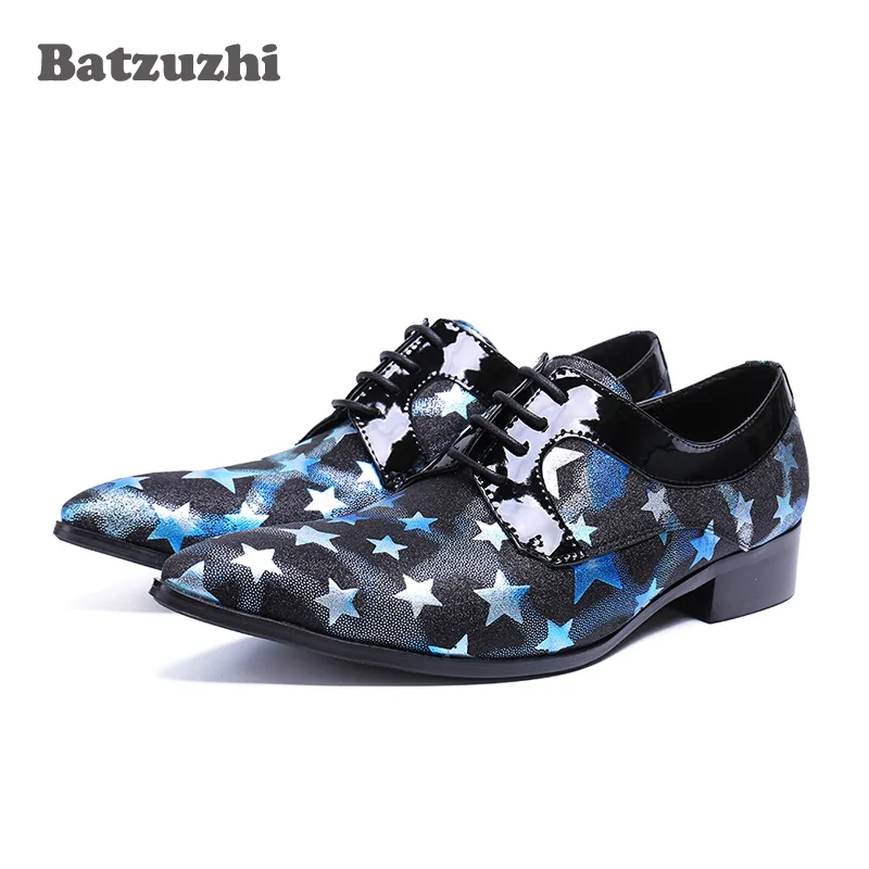 Handmade Dress Shoes Men Pointed Toe Black Blue Genuine Leather Shoes Men with Stars Lace-up Party, Runway Business Shoes Men
Handmade Dress Shoes Men Pointed Toe Black Blue Genuine Leather Shoes Men with Stars Lace-up Party, Runway Business Shoes Men