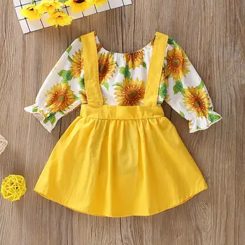 Newest Toddler Baby Girls Princess Girl Glothes Set Flare Sleeve Sunflower Tops+Overalls Skirts 2PCS Outfits Set
Newest Toddler Baby Girls Princess Girl Glothes Set Flare Sleeve Sunflower Tops+Overalls Skirts 2PCS Outfits Set