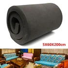 Image Black High Density Seat Firm Upholstery Foam Rubber Replacement For Boat Seats and Benches 200X60X5CM