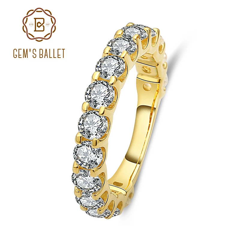 Gem's Ballet Wedding Band Eternity Ring For Women Real 925 Sterling Silver Gold Plated Jewelry For Women Wedding Ring Gift
Gem's Ballet Wedding Band Eternity Ring For Women Real 925 Sterling Silver Gold Plated Jewelry For Women Wedding Ring Gift