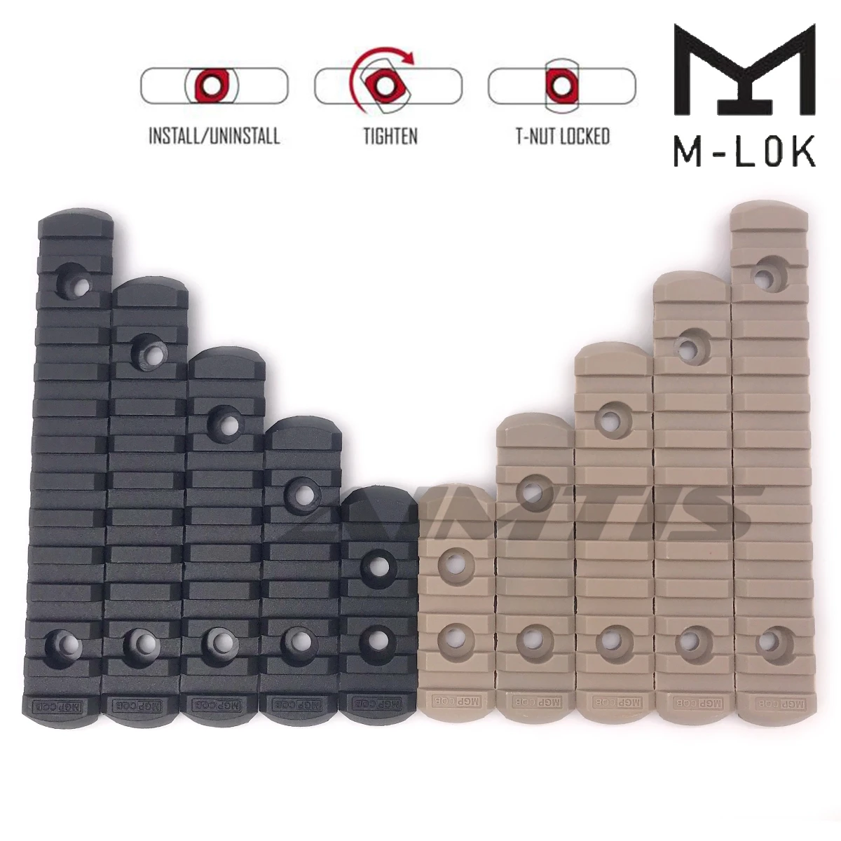 AIMTIS Tactical Airsoft M-LOK Polymer Picatinny Rail 5/7/9/11/13 Slot for MOE M-LOK Handguard Hunting Polymer Rail Section
AIMTIS Tactical Airsoft M-LOK Polymer Picatinny Rail 5/7/9/11/13 Slot for MOE M-LOK Handguard Hunting Polymer Rail Section