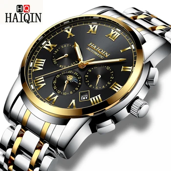 HAIQIN Men's Watches Top Brand Luxury Mechanical Watch Automatic Golden Sports Military Clock Moon Phase Clock Relogio Masculino
HAIQIN Men's Watches Top Brand Luxury Mechanical Watch Automatic Golden Sports Military Clock Moon Phase Clock Relogio Masculino
