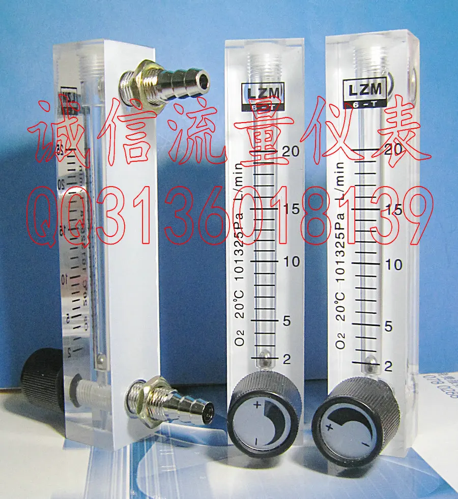

LZM-6T O2 square panel type oxygen flow meter bar adjustable small flowmeter 2~20L/min
