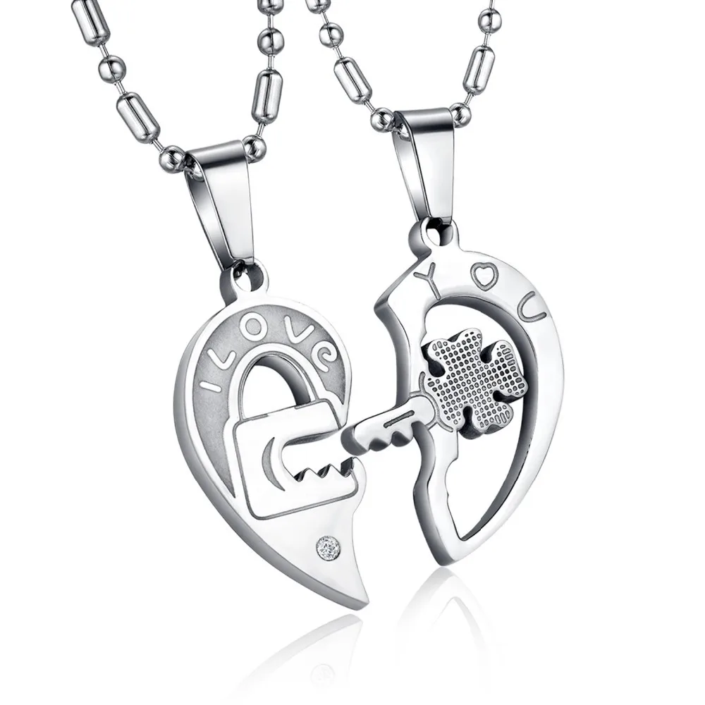 JEWELRY New Personality Heart and Key Puzzle Couple Necklace 316L Stainless Steel Cool Black Style 1 pair price GX553
JEWELRY New Personality Heart and Key Puzzle Couple Necklace 316L Stainless Steel Cool Black Style 1 pair price GX553
