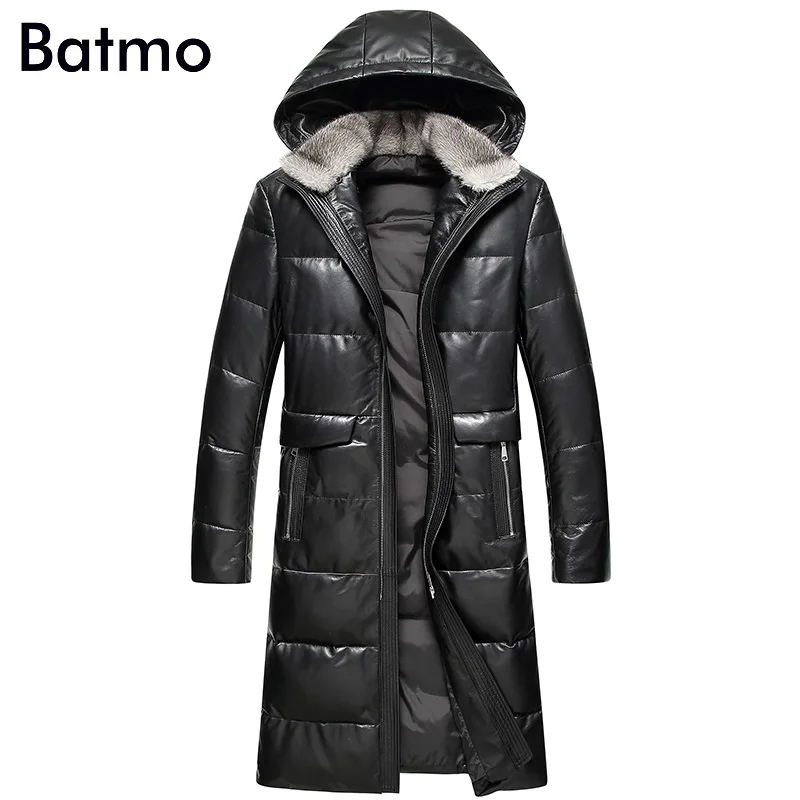 Batmo 2018 new arrival winter thick keep warm white duck down sheepskin real leather men's hooded coat,ZPP7108
Batmo 2018 new arrival winter thick keep warm white duck down sheepskin real leather men's hooded coat,ZPP7108