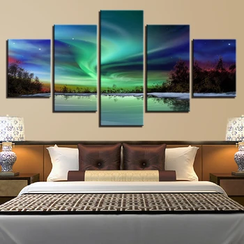 Living Room Printed Pictures Home Decor Canvas 5 Panel Green Aurora Tableau View Modern HD Framework Painting Poster Wall Art
Living Room Printed Pictures Home Decor Canvas 5 Panel Green Aurora Tableau View Modern HD Framework Painting Poster Wall Art