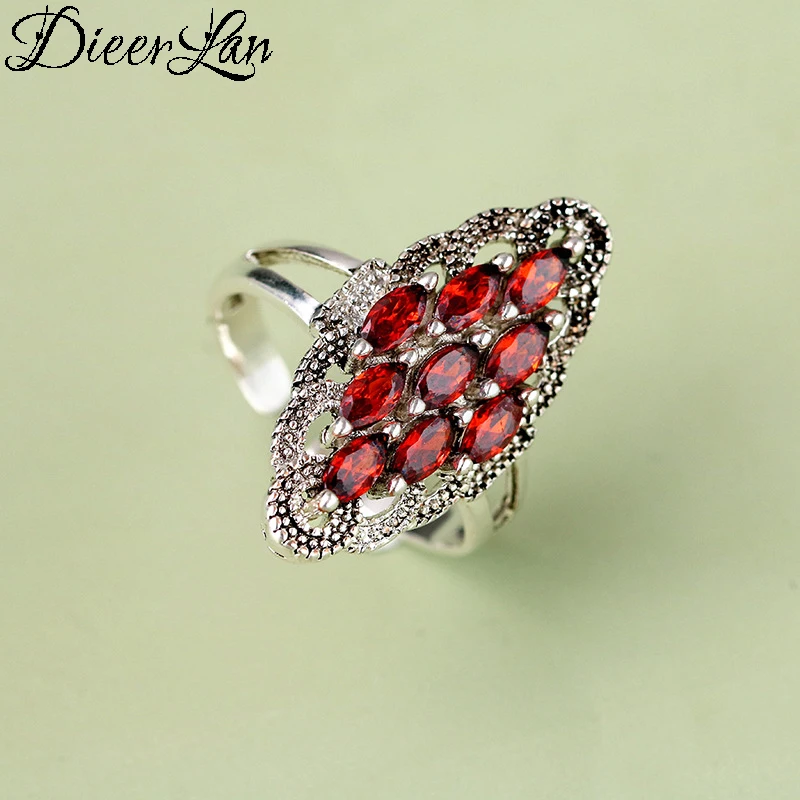 DIEERLAN Bohemian Personality 925 Sterling Silver CZ Zircon Large Rings for Women Vintage Adjustable Antique Ring Anillos
DIEERLAN Bohemian Personality 925 Sterling Silver CZ Zircon Large Rings for Women Vintage Adjustable Antique Ring Anillos