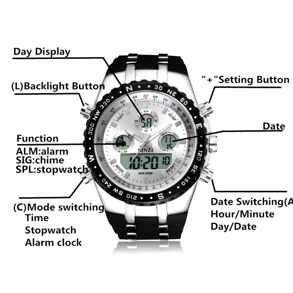 Цифровые часы Для мужчин 2020 Relogio Masculino светодиодный электронный спортивные