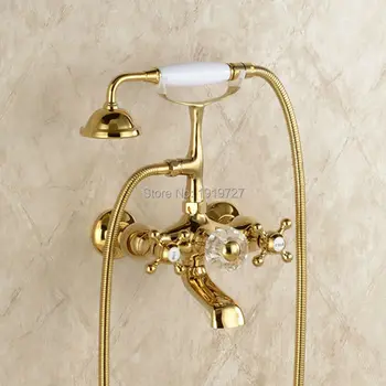 Classic Brass Gold Bathroom Exposed Shower Faucets Wall Mounted Dual Handle Bath Mixer Shower Set Tap Torneira Chuveiro Ducha
Classic Brass Gold Bathroom Exposed Shower Faucets Wall Mounted Dual Handle Bath Mixer Shower Set Tap Torneira Chuveiro Ducha